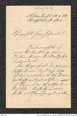 Nachlass Franz Steindachner, Brief von C. Heller an Franz Steindachner (28.01.1914), Inv.Nr. 212.14, Seite 1